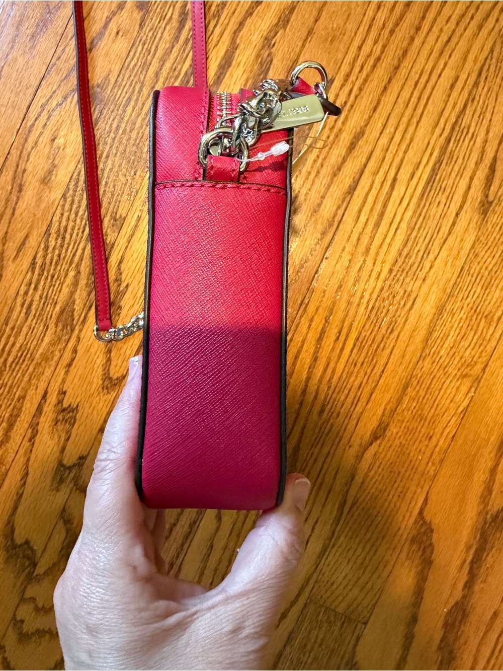 Michael Kors Saffiano Crossbody Bag in Raspberry - NWT - Picture 6 of 12